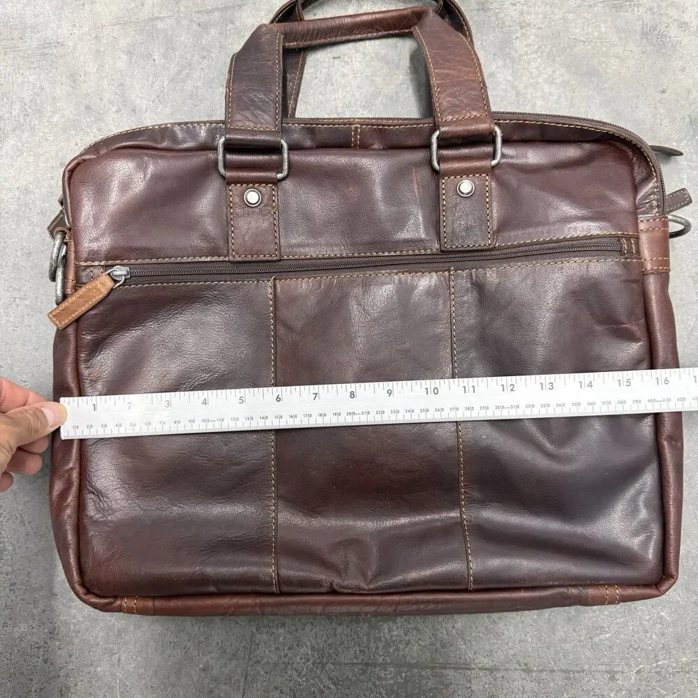 VTG Jack Georges Leather Briefcase Messenger Bag 16x13